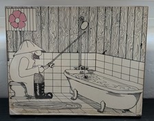 Unique Vintage Humorous JCPenney Bathroom Wall Art Wooden plaque  picture