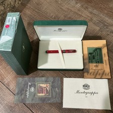 Montegrappa 1912 Fountain Pen Resin Gold Trim Gold B Nib harmony red cracked ice picture