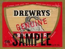 Drewrys Bock Sample Beer Label 9