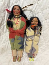 Vintage Skookum Bully Good Indian Doll Pair 16