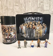 Vintage HOMIES Metal Lunch Box With Thermos And 5 Figures New/Unused - NECA 2003 picture