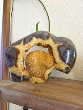Septarian nodule buffalo carving buffalo heart picture