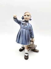 VINTAGE #1152 DAHL JENSEN DJ GIRL W/TEDDY BEAR ROYAL COPENHAGEN DENMARK FIGURINE picture