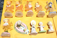 6 SPUN GLASS PRECIOUS MOMENTS CAROUSEL FIGURES + 4 OTHER SMALL FIGURINES picture