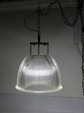 Vintage Industrial High Bay Light-Pleated Clear Glass Shade 18
