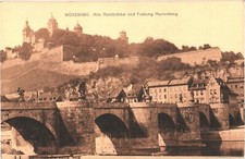 Würzburg Germany Alte Mainbrücke & Festung Marienberg Divided Back Postcard picture