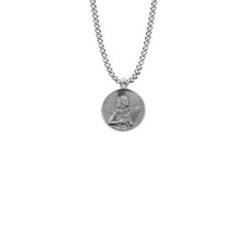 13/16 Inch Pewter Small Round Saint Agatha Medal Saint of Breast Cancer Patients picture