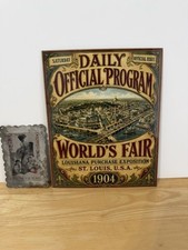 ULTRA RARE 1904 St Louis World's Fair Metal Risque Novelty Cards-Set of 3 picture