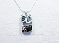 Fordite Necklace - Fordite and Resin - 27.48mm x 14.97mm x 5.9mm (N-169) picture