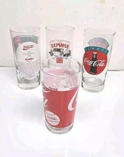 4-Coca-Cola Classic Advertising Tumblers 3-16oz, 1-12oz Drink Glasses 1990s Vtg  picture