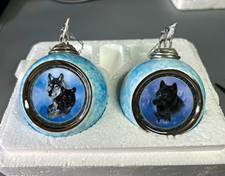 The Bradford Editions Spirit of the Wilderness Wolf Ball Ornaments Set of 2 1997 picture