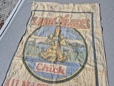 1950s Land O Lakes Creamery Chicken All Mash Starter Sack Indian Maiden Graphics picture