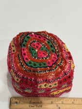 VTG Hand Embroidered Sindhi Topi Cap Pakistani Balochi Afghan Tribal Kufi Hat picture
