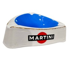 Antique Advertising Ashtray Martini Blue Orchies Moulin DesLoups France Triangle picture