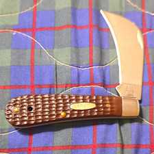 Case 2003 XX 61011 SS Hawkbill Pocketknife 1-Blade Brown Handle SS picture