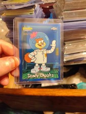 2025 Topps Chrome SpongeBob #27 Sandy Cheeks Blue Refractor /150 picture