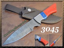 Custom Handmade Damascus Steel 11.5 Inch Hunting Skinner Knife-Color Bone Handle picture