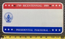 1989 INAUGURATION District of Columbia license plate BLANK George HW Bush picture