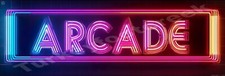 Rainbow Neon Look (Facsimile) Arcade Metal Sign 2 Sizes to Choose From picture