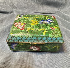 Vintage Chinese cloisonné enamel export trinket box  1920s to 1950s picture
