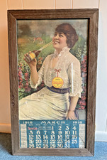 Vintage 1916 Chero-Cola Soda Advertising Calendar March Lithograph Sign RARE picture