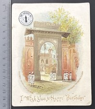 Colonial Indian Exhibition 1886 Birthday Greetings Card London Souvenir Antique picture