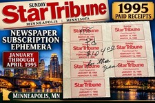 VTG 1995 Sunday Star Tribune Paid Newspaper Receipts Lot Feb March Minneapolis picture