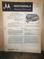 Motorola Radio Model Mopar 916 -Service Manual- For Plymouth P28 & P29. picture
