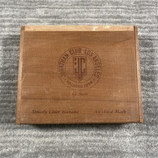 Vintage Jonathan Club Los Angeles Strictly Clear Havana Wood Cigar Box Empty picture