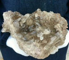 7 LB Natural Smoky Quartz Cluster Mineral Specimen Crystal - 9.25 Inch picture