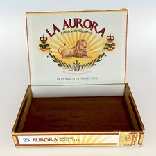 La Aurora Bristol Especiales Wood Cigar Box Dominican Republic Craft Storage VTG picture