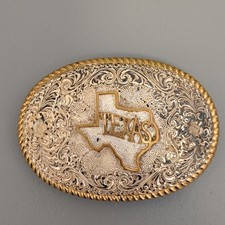 VINTAGE El ARTURO CRUMRINE JEWELERS & SILVERSMITH TEXAS BELT BUCKLE picture