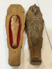 Vintage solid wood Mummie vintage Eyptian museum souvenier picture
