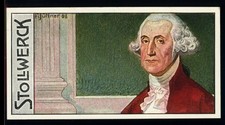 1908 Stollwerck Helden Chocolates GEORGE WASHINGTON Album 10 IV Gruppe 443 GD picture