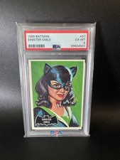 Sinister Smile Cat Woman 1966 Topps Batman #27 RC Rookie PSA 6 picture
