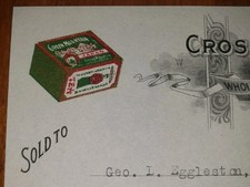 VINTAGE 1927 Cross Abbott Co VT Illustrated Invoice Green Mountain Coffee Tea... picture