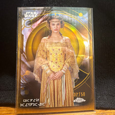 Topps 2026 Star Wars Chrome Padmé Amidala  #/50. Galactic Basic on front. picture