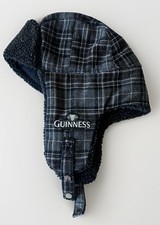 Official Guinness Plaid Tartan Trapper Hat Sherpa Lined Ear Flaps Snap Chin  picture