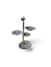 Vintage Godinger Silver Co. 4-tier rotating server with a grape/leaf design.  picture