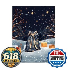 Trademark Fine Art Momart Blue Christmas Sack And Gifts Canvas Wall Art picture
