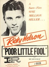 Ricky Nelson - Actor Singer Ad from 1958 - Ad Image 4 x 6 inch Reprint picture