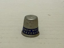 Vintage Iten Biscuits Snow White Bakery Co. Advertising Metal Thimble picture