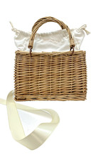 Rural Hand Basket 9x6x5  Hand-woven Flower Holder Decorative Wicker Handbag picture