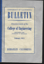 VTG 1945 UNIVERSITY OF CALIFORNIA, BERKELEY BULLETIN COURSE CATALOG EXPENSES++ picture