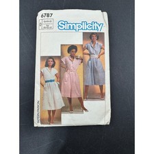 Vintage Simplicity 6787 Sewing Pattern Misses Dress Shirtdress Size 12 14 16 picture