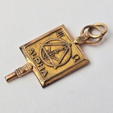 Vintage 10K Gold Psi Omega Alpha Dental Fraternity Watch Key Fob 4.88g Tested picture