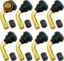8PCS Tubeless Tire Valve Stem PVR70 Valve Stem Bent 90 Degree Angled Brass... picture