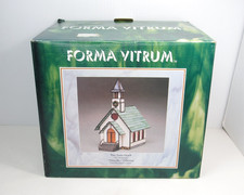 RARE Vtg FORMA VITRUM Tiny Town Church Vitreville Stained Glass Bill Job 7192 picture