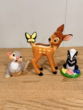 Vintage Disney Parks Bambi, Thumper & Flower Porcelain Ceramic Figurine Set picture