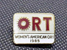Vintage 1985 Womens American ORT Enamel Pin - Jewish Organization picture